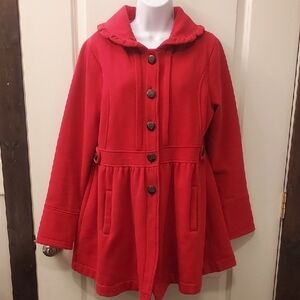 Women's Red Pea Coat